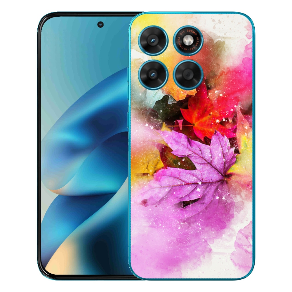 Gélový obal mmCase pre Motorola Moto G87/G77/G67 – farebné listy