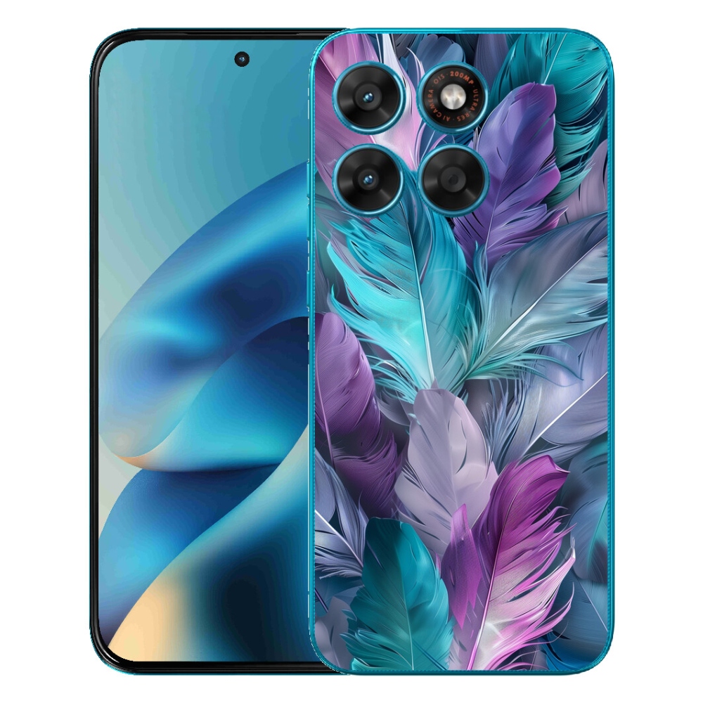Gélový obal mmCase pre Motorola Moto G87/G77/G67 – farebné pierka 2
