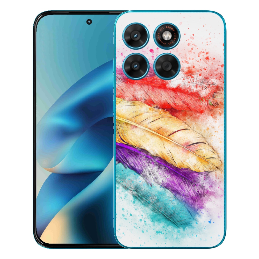 Gélový obal mmCase pre Motorola Moto G87/G77/G67 – farebné pierka