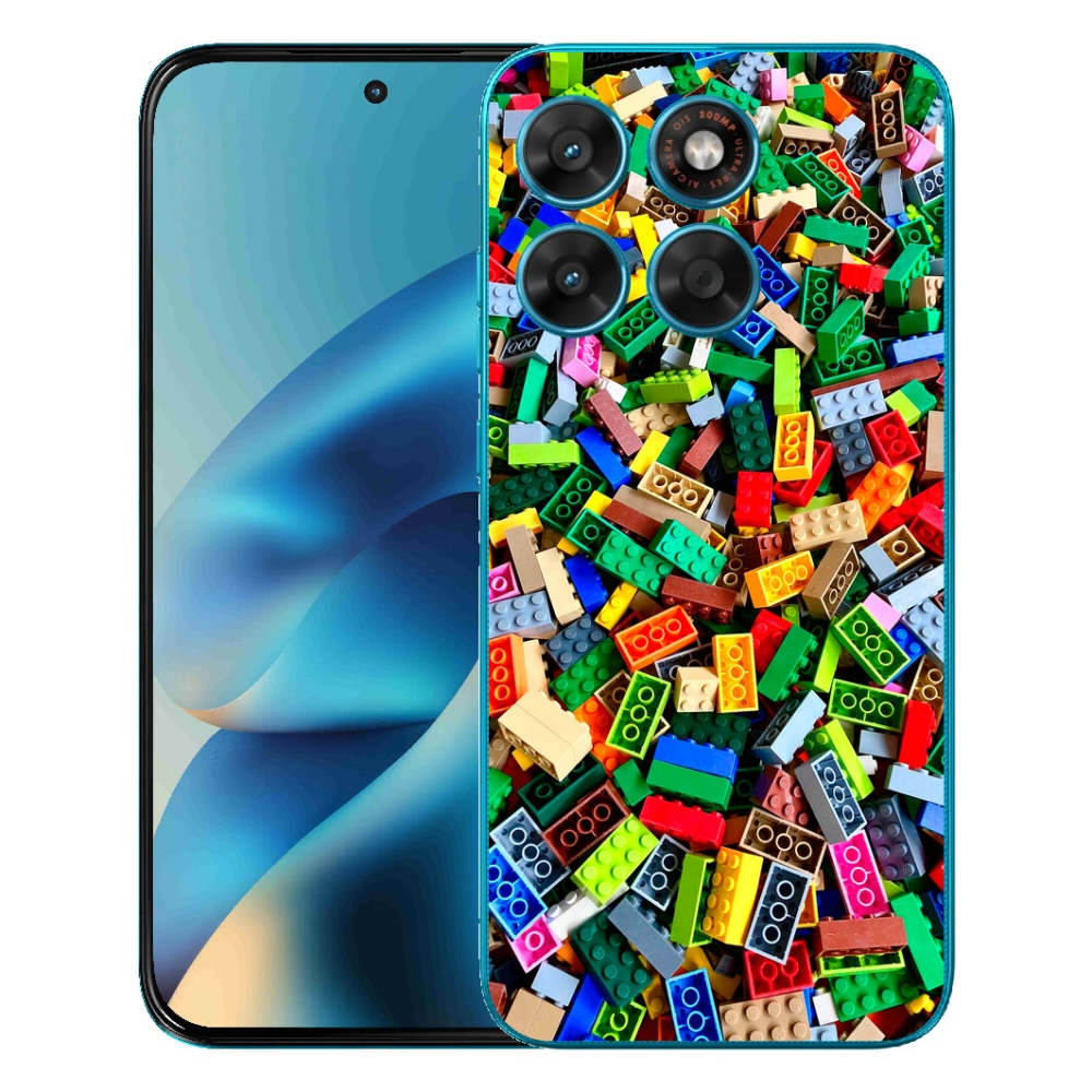 Gélový obal mmCase pre Motorola Moto G87/G77/G67 – farebné stavebné kocky