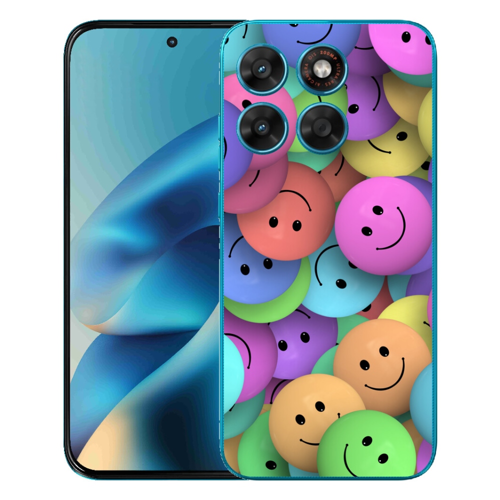 Gélový obal mmCase pre Motorola Moto G87/G77/G67 – farebné smajlíky