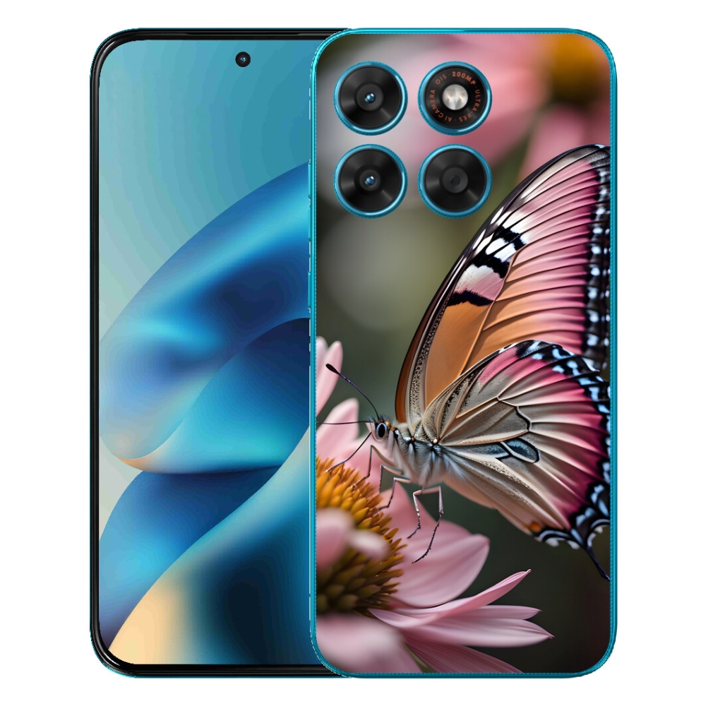 Gélový obal mmCase pre Motorola Moto G87/G77/G67 – farebný motýľ