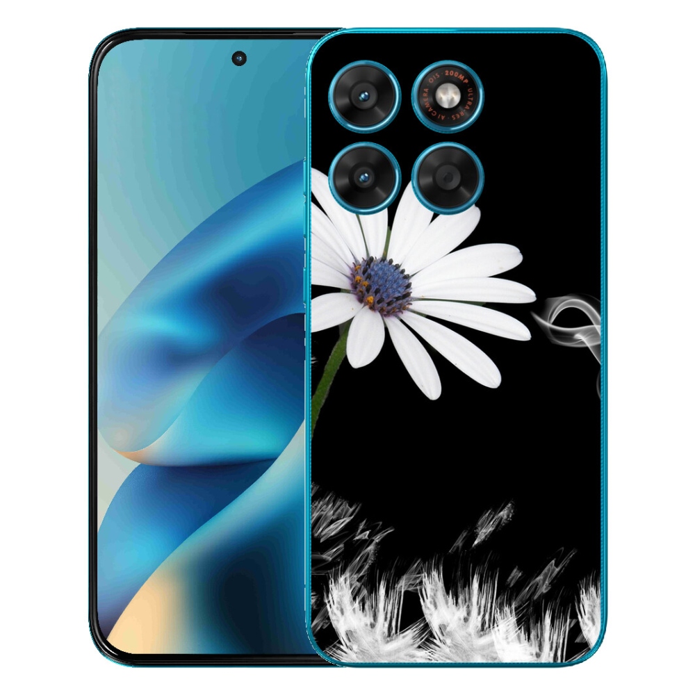 Gélový obal mmCase pre Motorola Moto G87/G77/G67 – biela kvetina