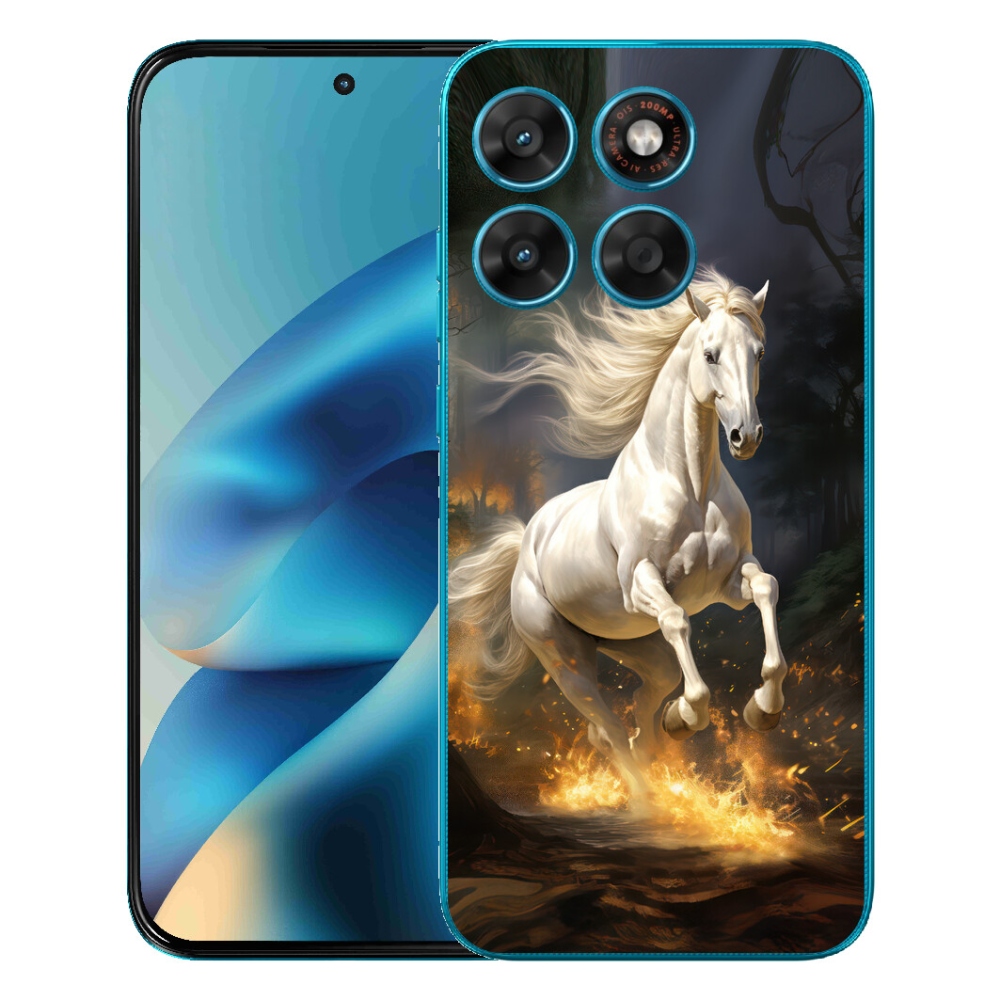 Gélový obal mmCase pre Motorola Moto G87/G77/G67 – biely kôň 2