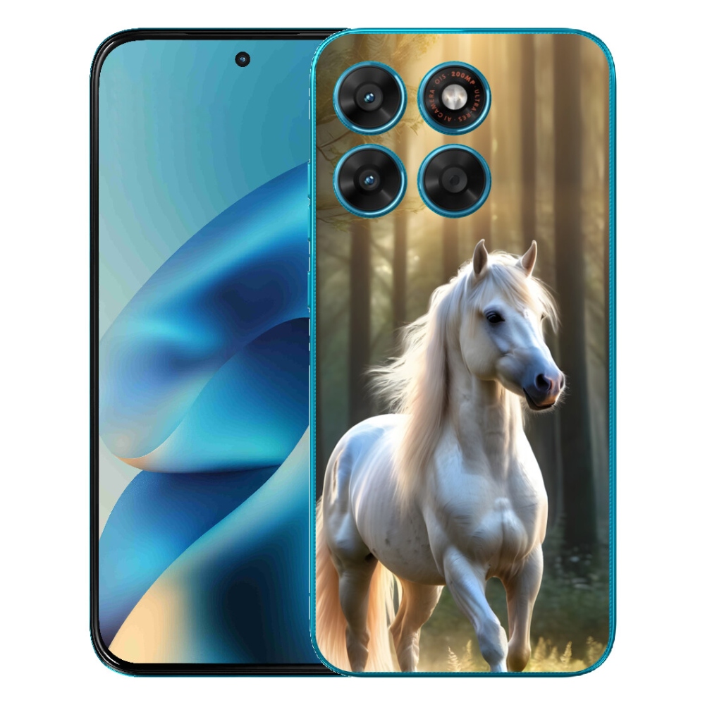 Gélový obal mmCase pre Motorola Moto G87/G77/G67 – biely kôň 3