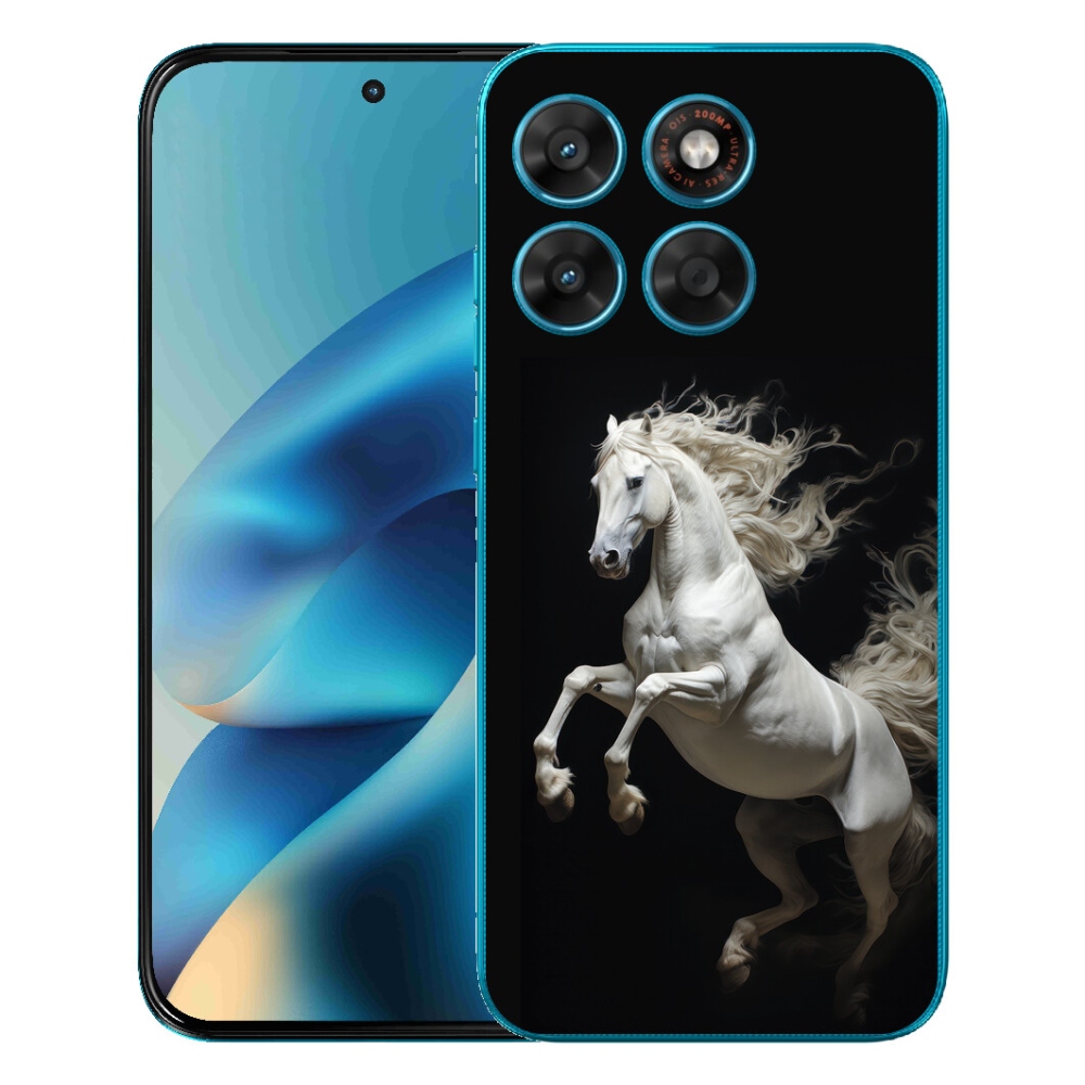 Gélový obal mmCase pre Motorola Moto G87/G77/G67 – biely kôň 4