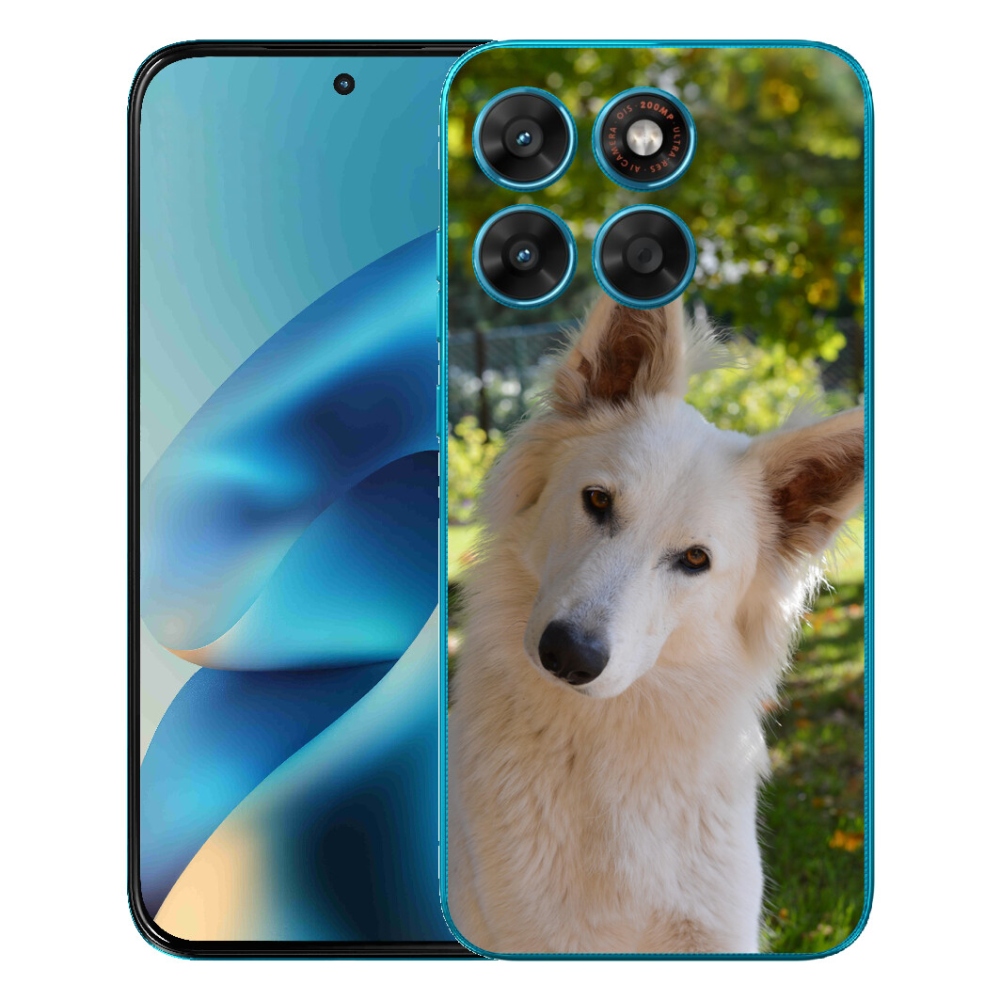 Gélové puzdro mmCase pre Motorola Moto G87/G77/G67 – biely švajčiarsky ovčiak 1