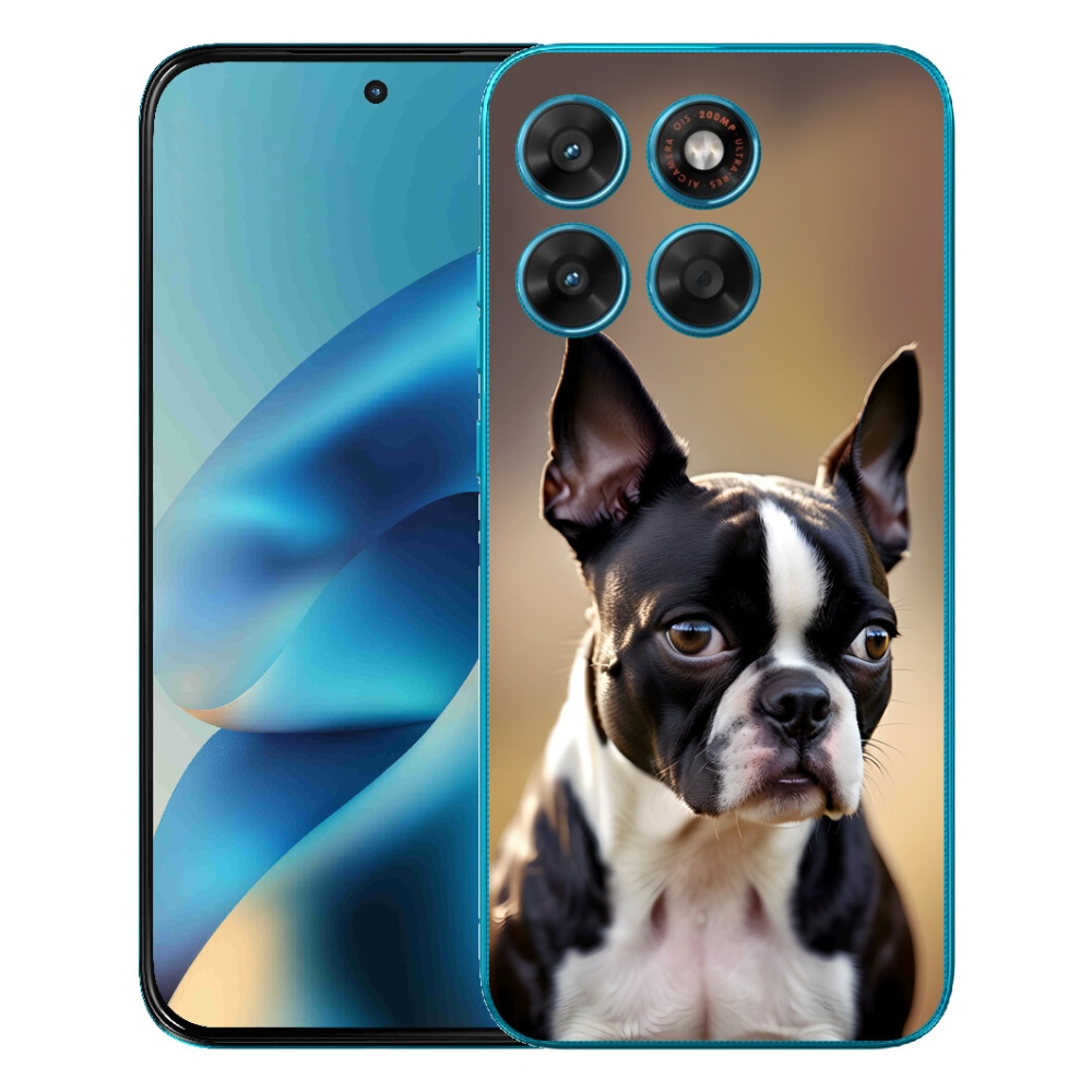 Gélový obal mmCase pre Motorola Moto G87/G77/G67 – bostonský teriér