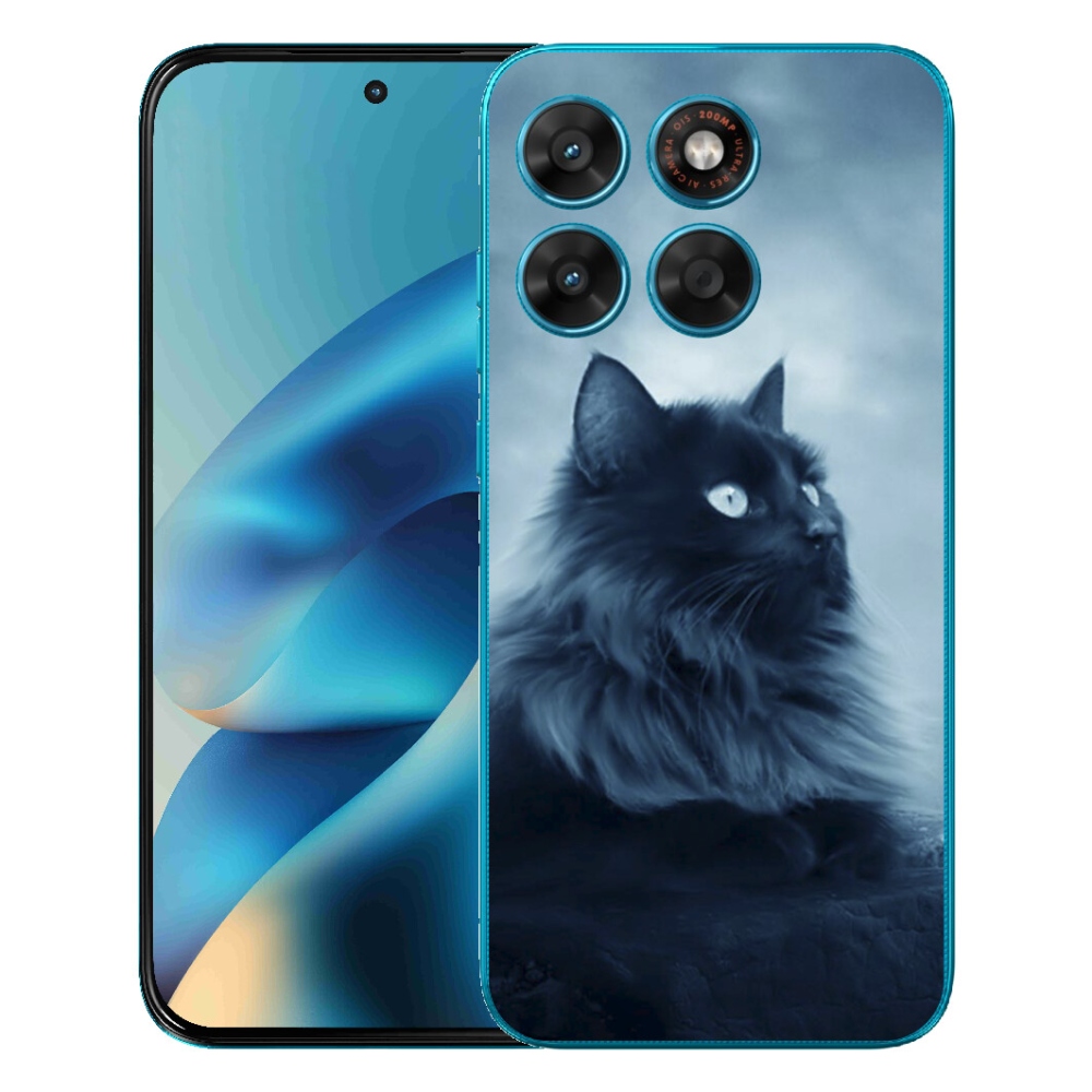 Gélový obal mmCase pre Motorola Moto G87/G77/G67 – čierna mačka 1