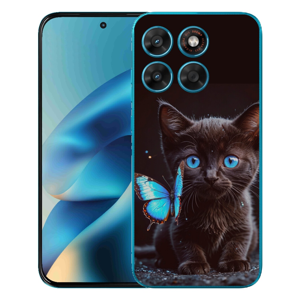 Gélové puzdro mmCase pre Motorola Moto G87/G77/G67 – čierne mačiatko 3