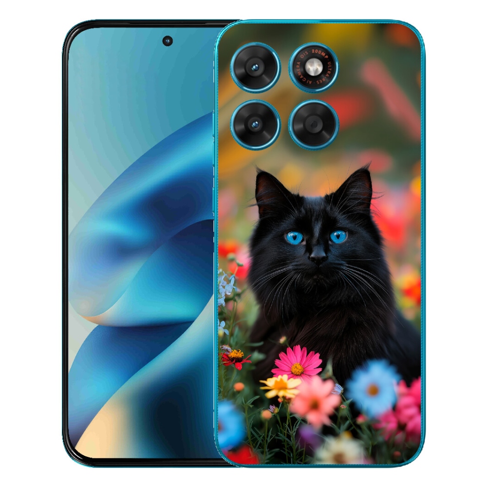 Gélové puzdro mmCase pre Motorola Moto G87/G77/G67 – čierne mačiatko 4