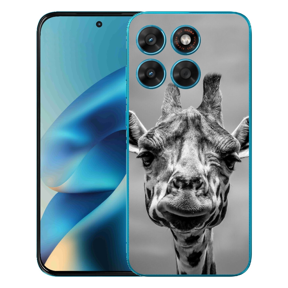 Gélový obal mmCase pre Motorola Moto G87/G77/G67 – čierno-biela žirafa