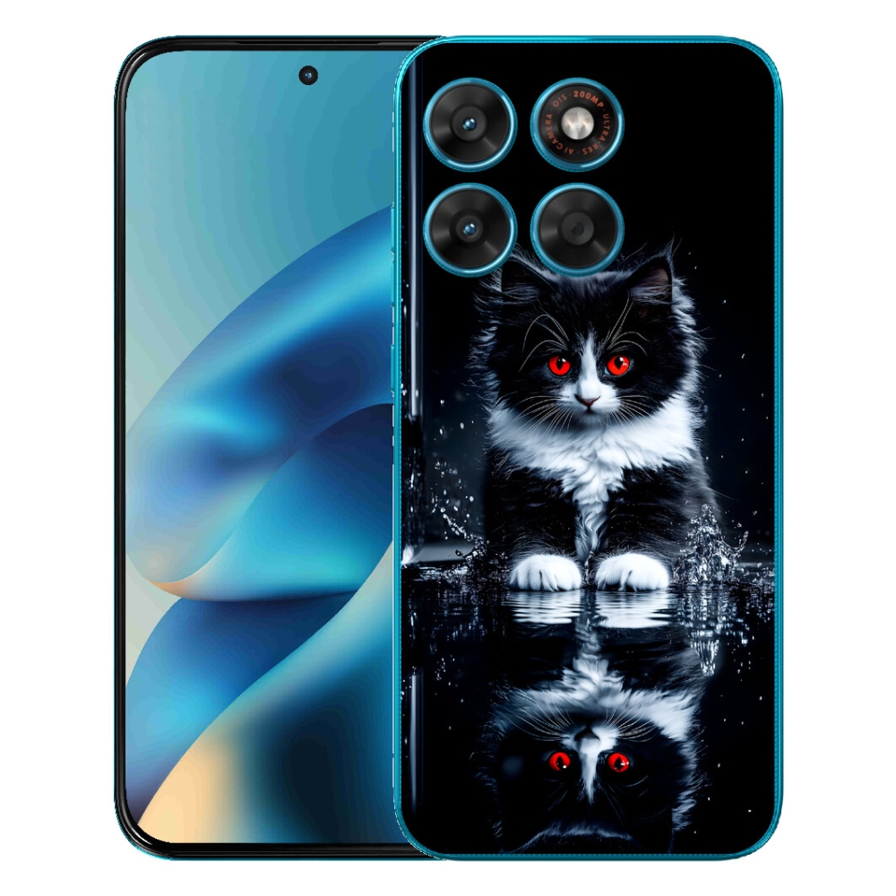 Gélové puzdro mmCase pre Motorola Moto G87/G77/G67 – čierno-biele mačiatko