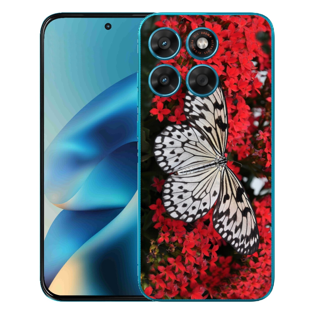 Gélový obal mmCase pre Motorola Moto G87/G77/G67 – čierno-biely motýľ 1