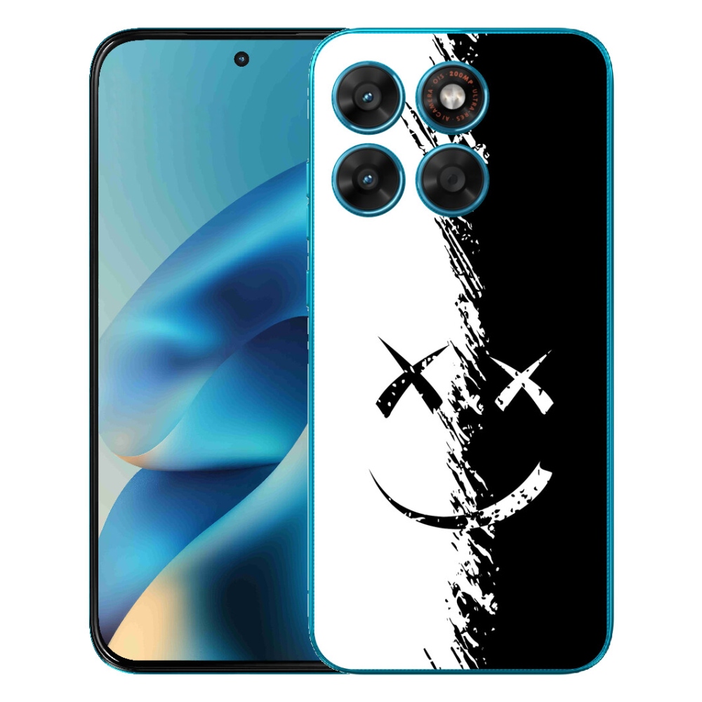 Gélový obal mmCase pre Motorola Moto G87/G77/G67 – čierno-biely smajlík