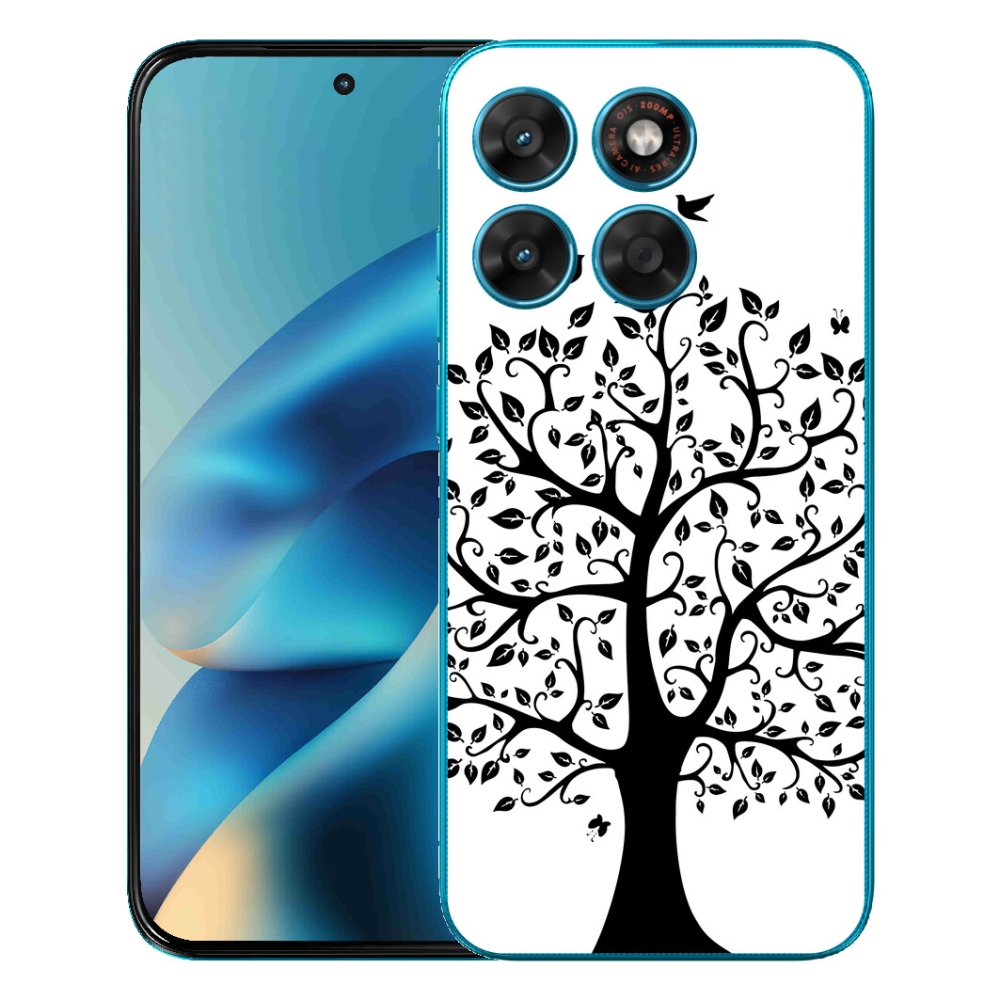 Gélový obal mmCase pre Motorola Moto G87/G77/G67 – čierno-biely strom