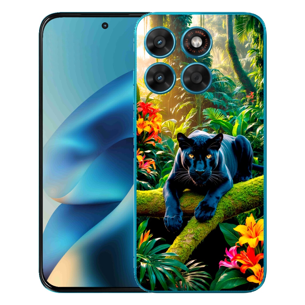 Gélový obal mmCase pre Motorola Moto G87/G77/G67 – čierny panter v džungli