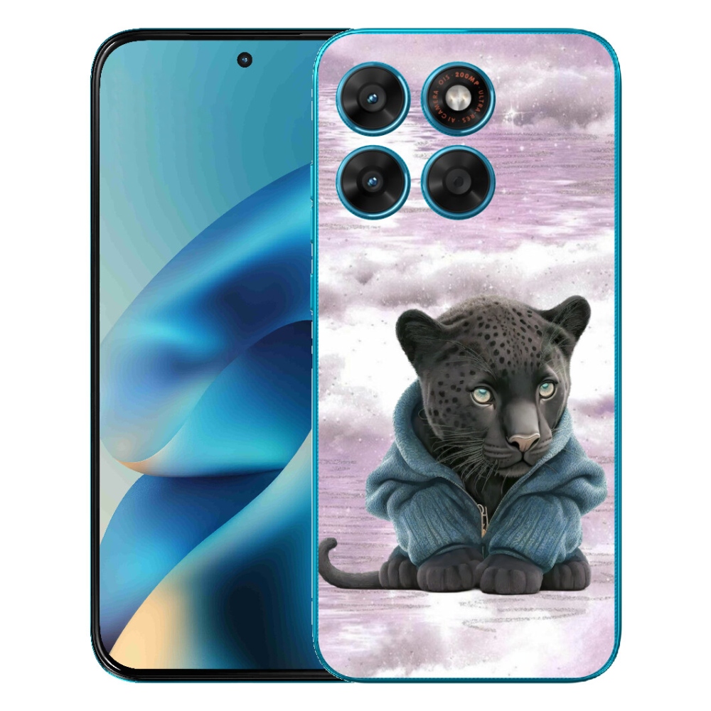 Gélový obal mmCase pre Motorola Moto G87/G77/G67 – čierny panter v svetri