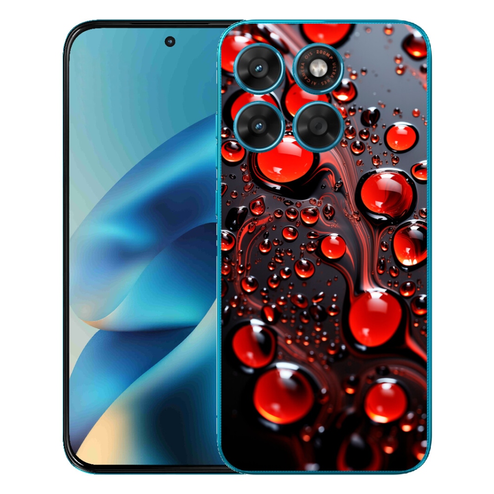 Gélový obal mmCase pre Motorola Moto G87/G77/G67 – červené kvapky 2