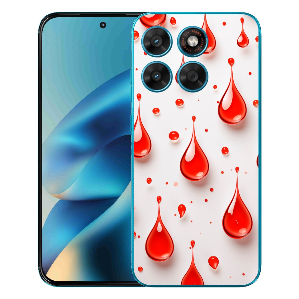 Gélový obal mmCase pre Motorola Moto G87/G77/G67 – červené kvapky