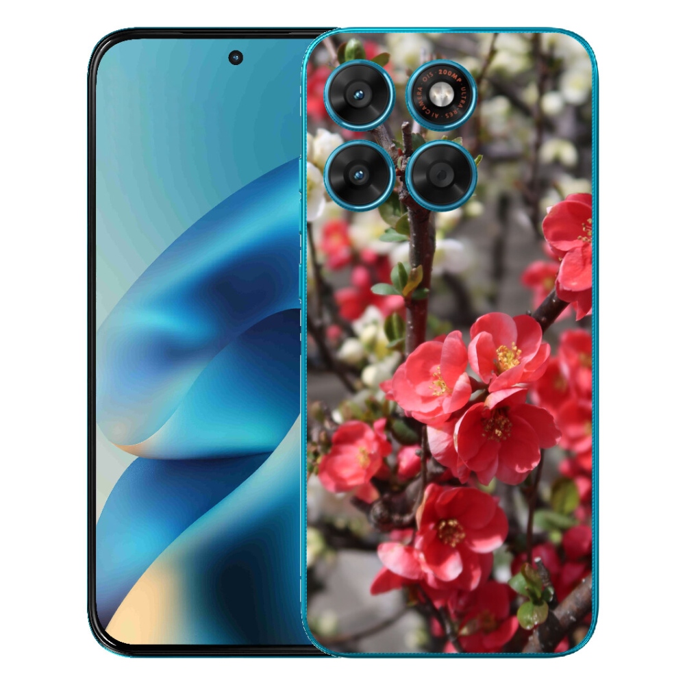 Gélový obal mmCase pre Motorola Moto G87/G77/G67 – červené kvety