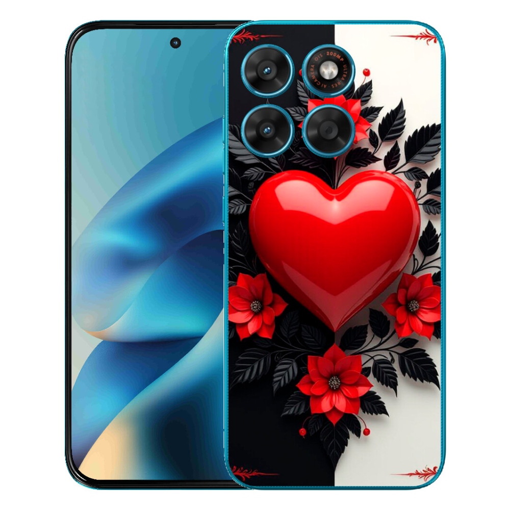 Gélový obal mmCase pre Motorola Moto G87/G77/G67 – červené srdce