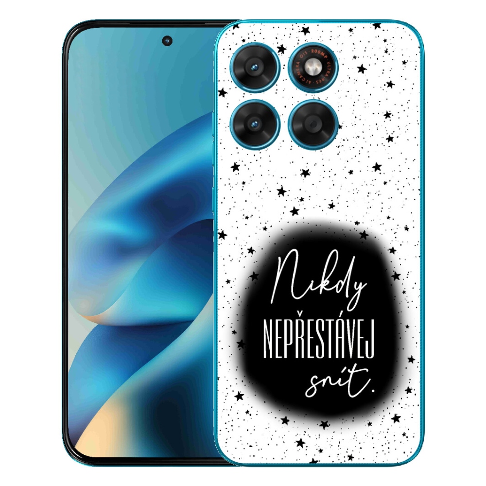 Gélový obal mmCase pre Motorola Moto G87/G77/G67 – citát 1 na čierno-bielom pozadí