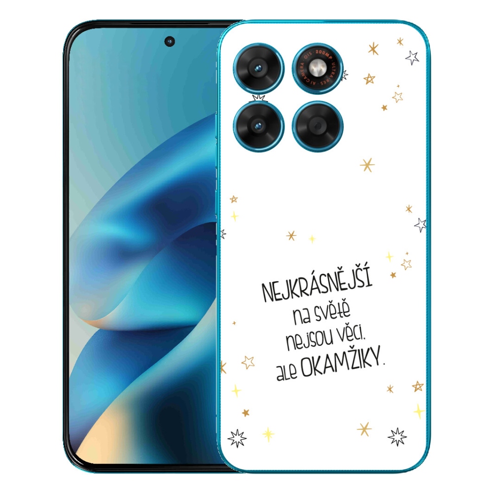 Gélový obal mmCase pre Motorola Moto G87/G77/G67 – citát 4 na bielom pozadí