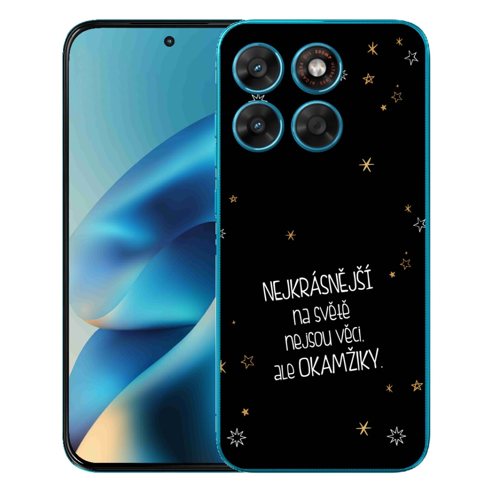 Gélový obal mmCase pre Motorola Moto G87/G77/G67 – citát 4 na čiernom pozadí