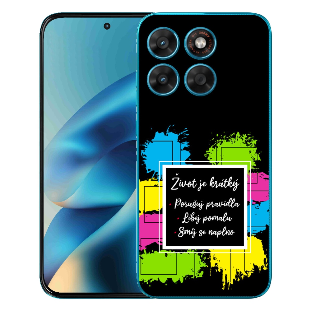 Gélový obal mmCase pre Motorola Moto G87/G77/G67 – citát 5 na čiernom pozadí