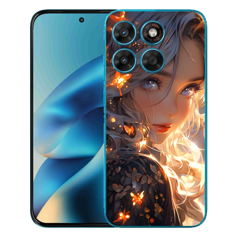 Gélový obal mmCase pre Motorola Moto G87/G77/G67 – dievča a motýle
