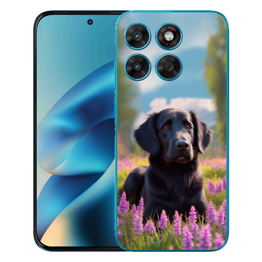 Gélový obal mmCase pre Motorola Moto G87/G77/G67 – elegantný čierny retriever
