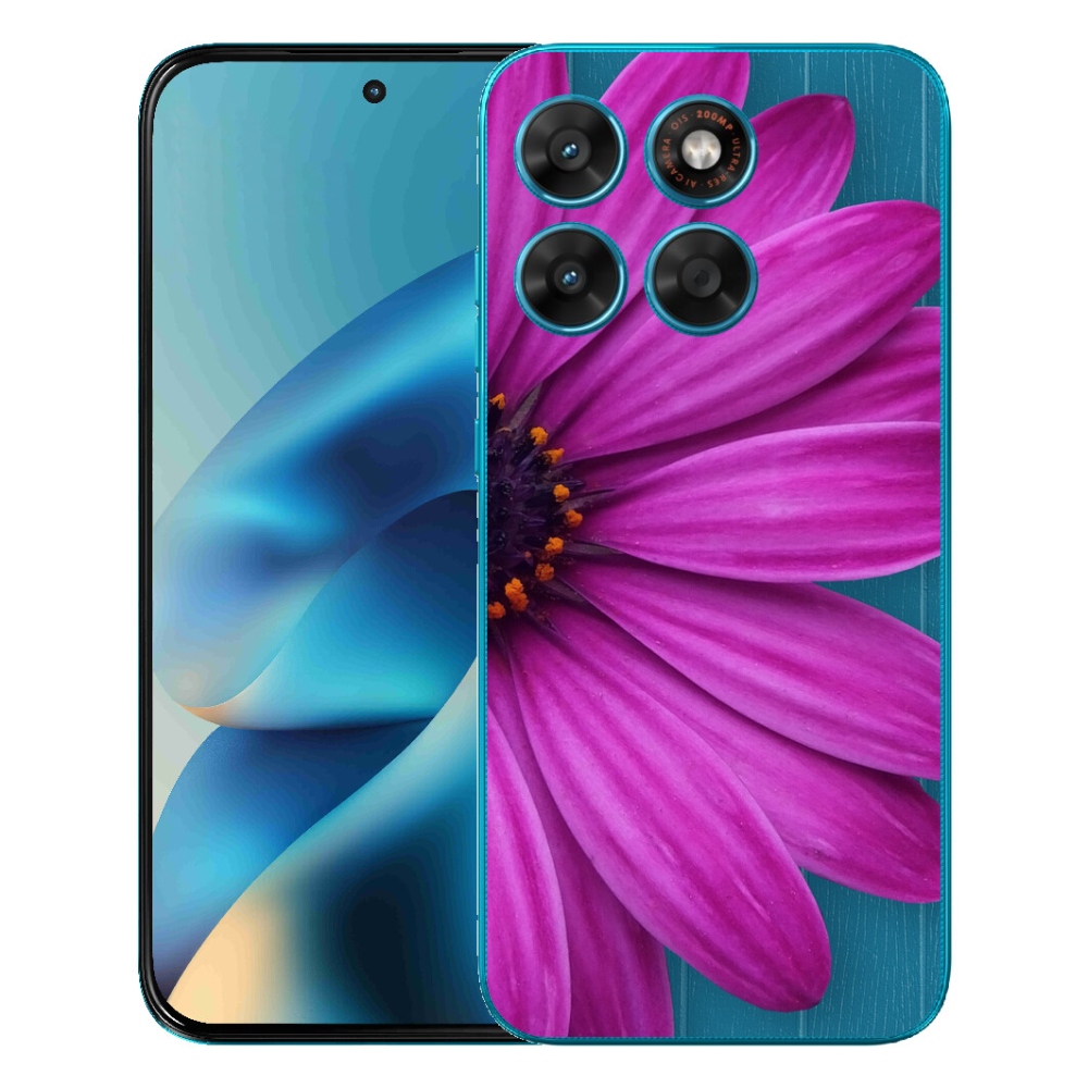 Gélový obal mmCase pre Motorola Moto G87/G77/G67 – fialová margarétka