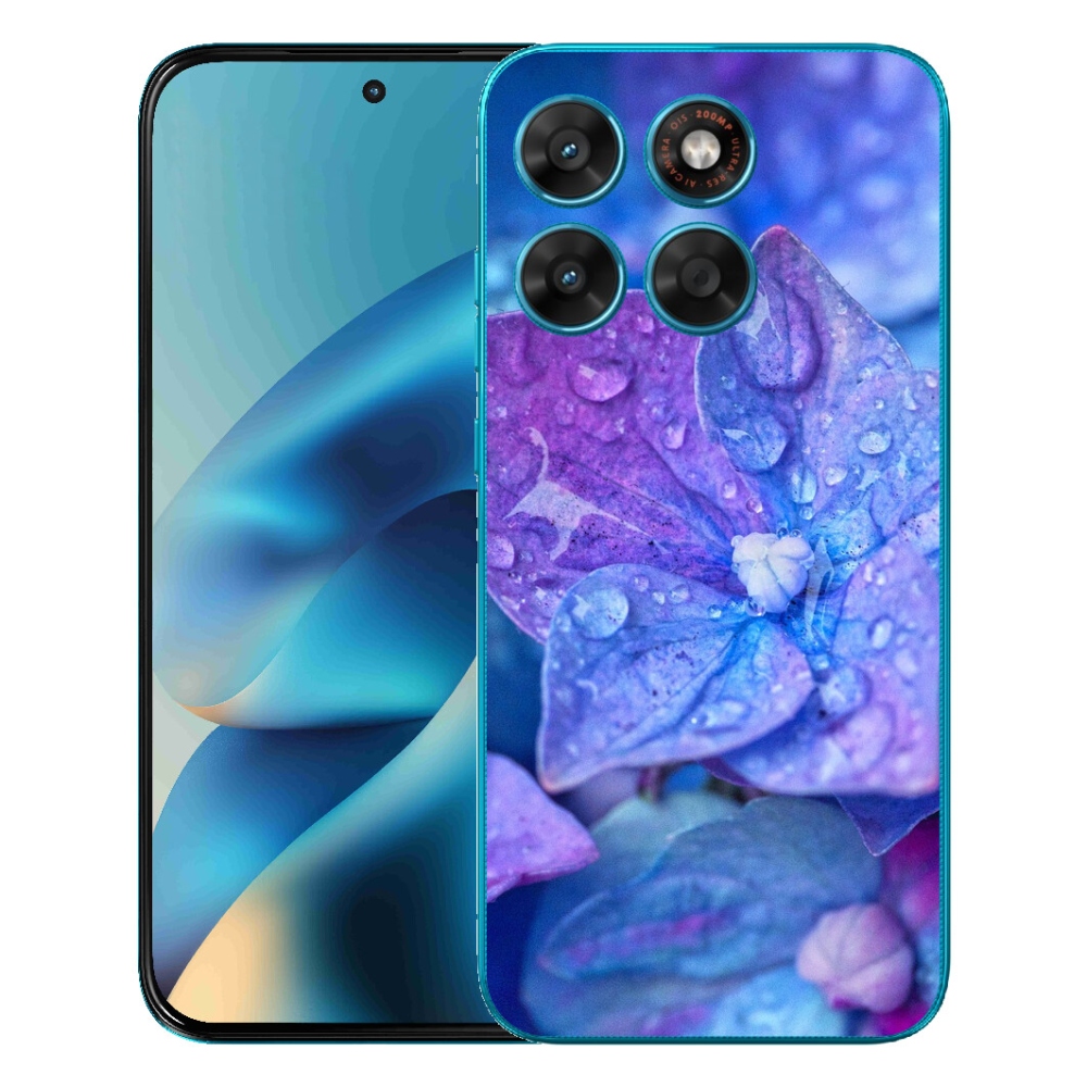 Gélový obal mmCase pre Motorola Moto G87/G77/G67 – fialový kvet