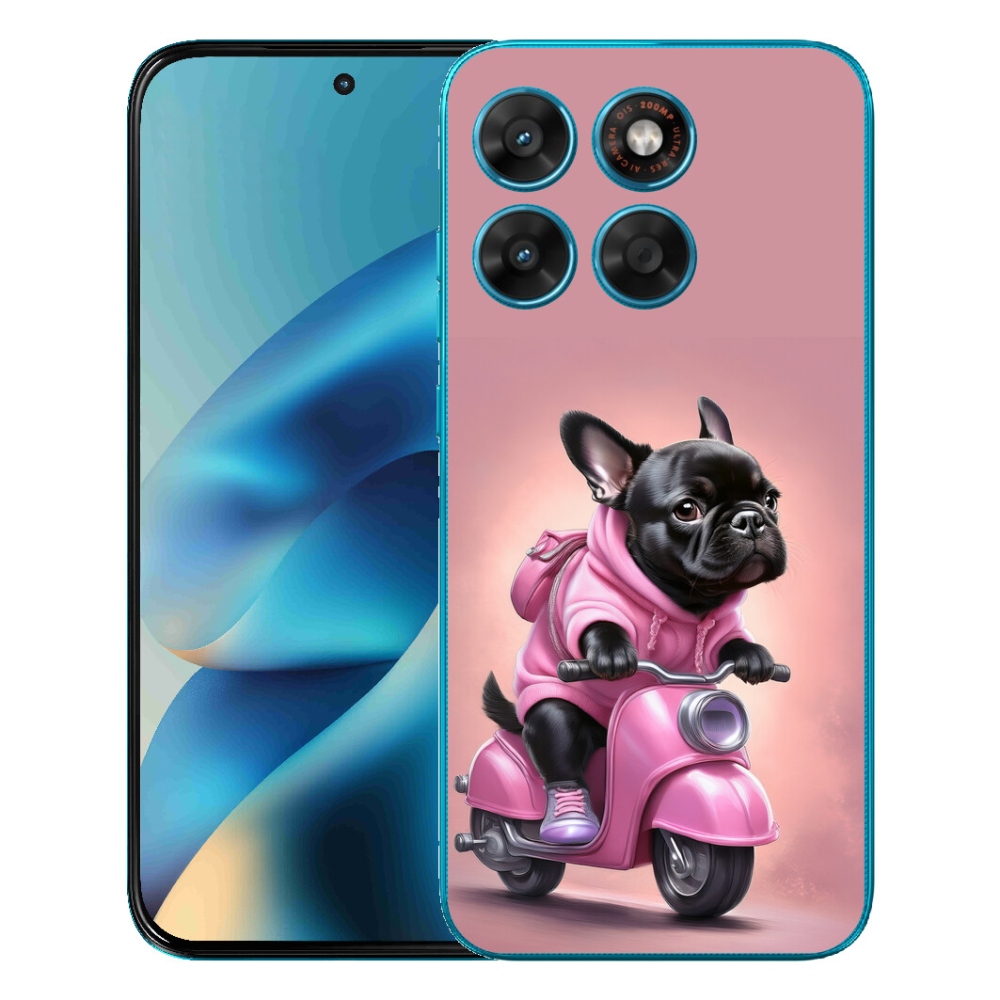 Gélové puzdro mmCase pre Motorola Moto G87/G77/G67 – francúzsky buldoček na skútri