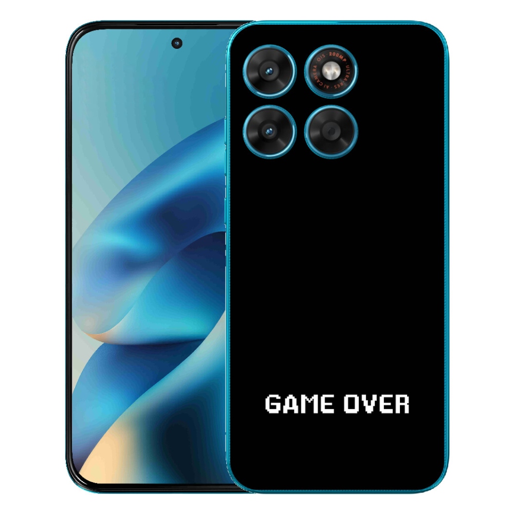 Gélový obal mmCase pre Motorola Moto G87/G77/G67 – „game over“ na čiernom pozadí