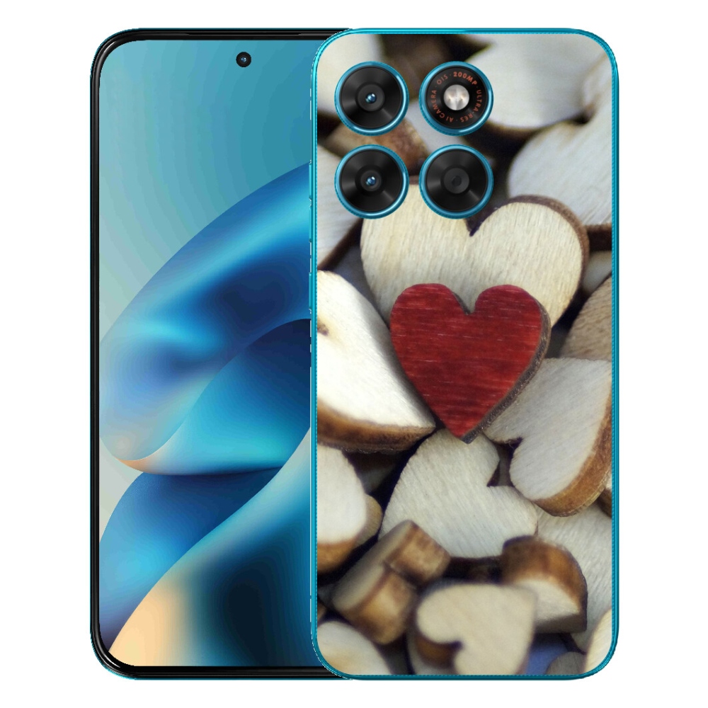 Gélový obal mmCase pre Motorola Moto G87/G77/G67 – s vygravírovaným červeným srdcom 
