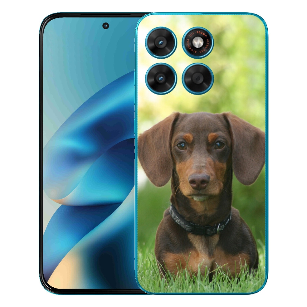 Gélový obal mmCase pre Motorola Moto G87/G77/G67 – hnedý jazvečík