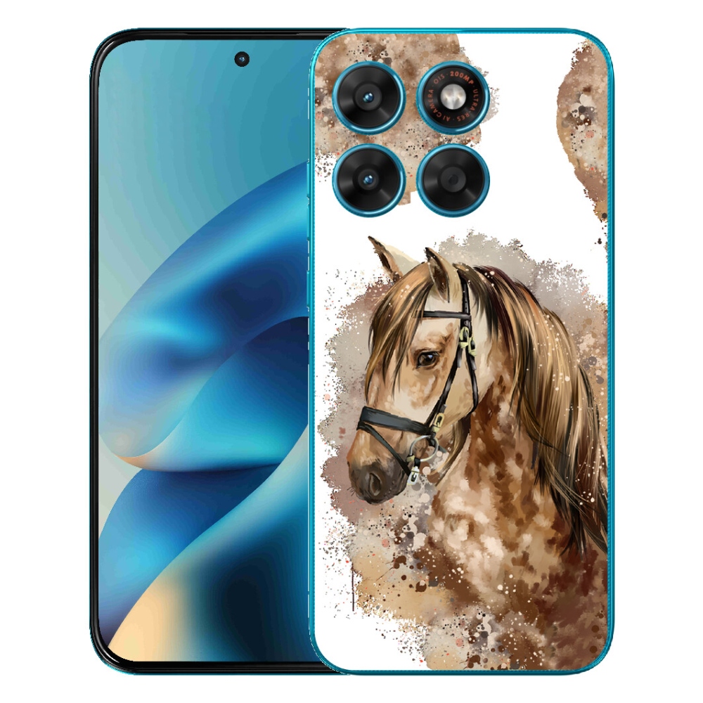 Gélové puzdro mmCase pre Motorola Moto G87/G77/G67 – hnedý kreslený kôň