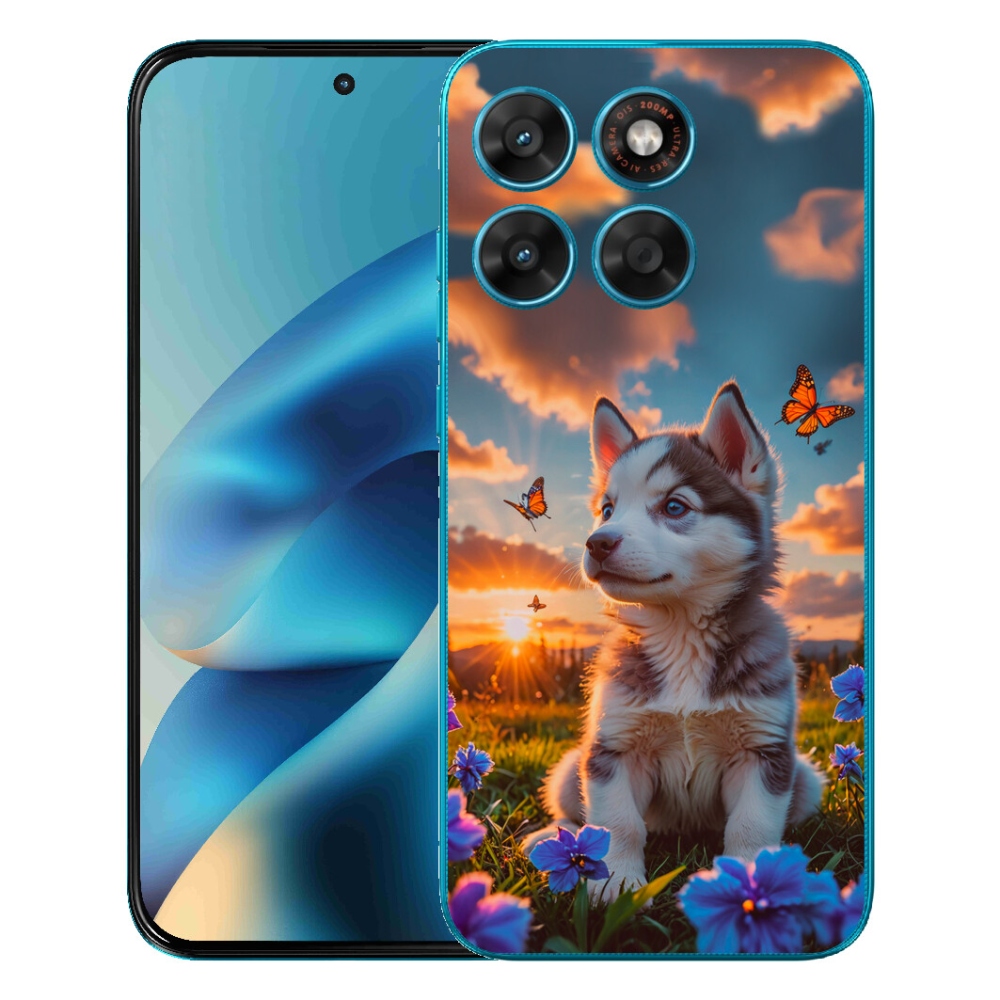 Gélové puzdro mmCase pre Motorola Moto G87/G77/G67 – husky pri západe slnka