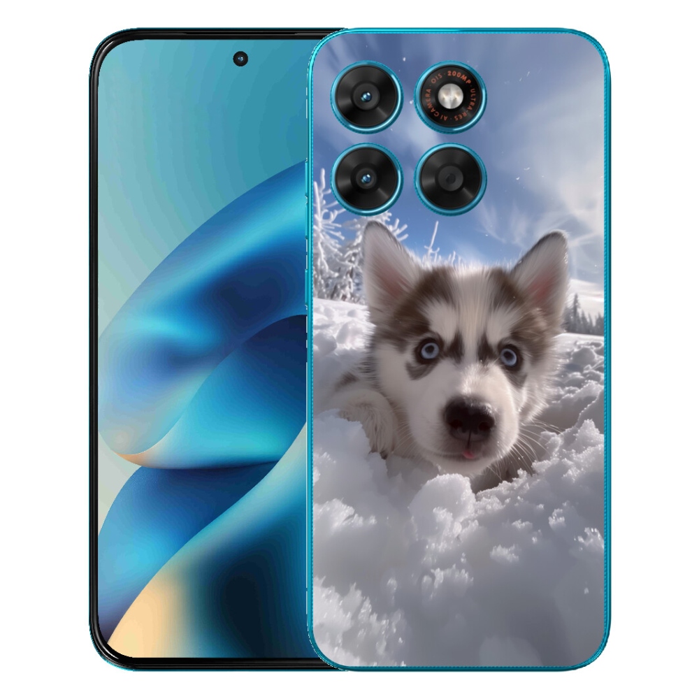 Gélový obal mmCase pre Motorola Moto G87/G77/G67 – husky v snehu