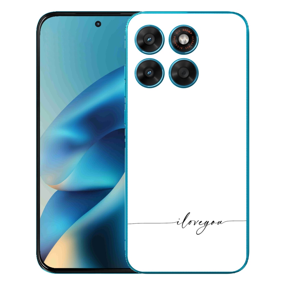 Gélový obal mmCase pre Motorola Moto G87/G77/G67 – I love you s bielym pozadím