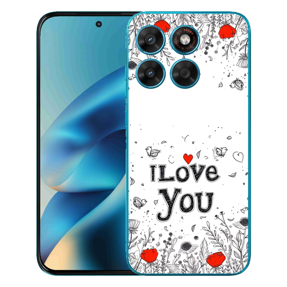 Gélový obal mmCase pre Motorola Moto G87/G77/G67 – I love you s bielym pozadím