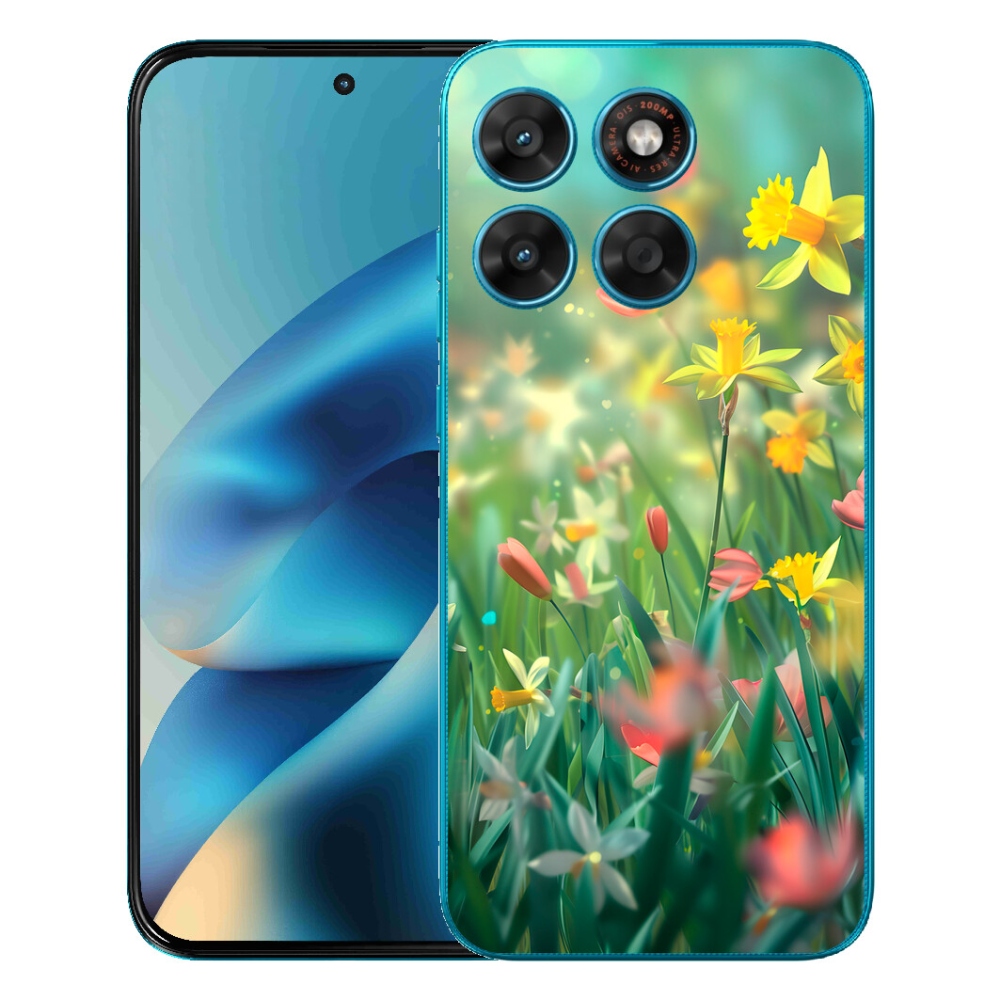 Gélový obal mmCase pre Motorola Moto G87/G77/G67 – jarné kvety