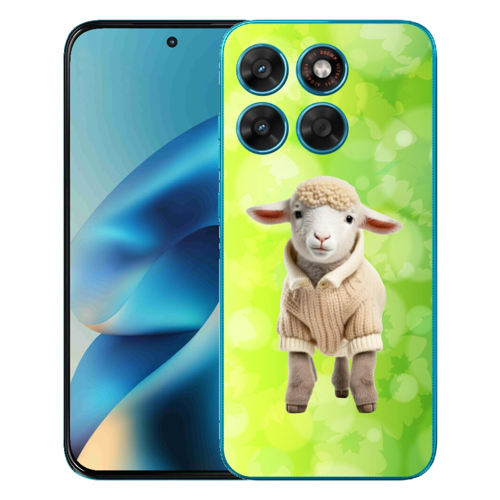 Gélový obal mmCase pre Motorola Moto G87/G77/G67 – jahniatko v svetri