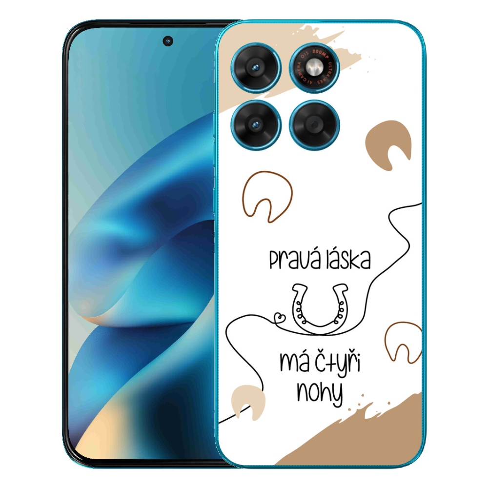 Gélový obal mmCase pre Motorola Moto G87/G77/G67 – motív koňa na bielom pozadí