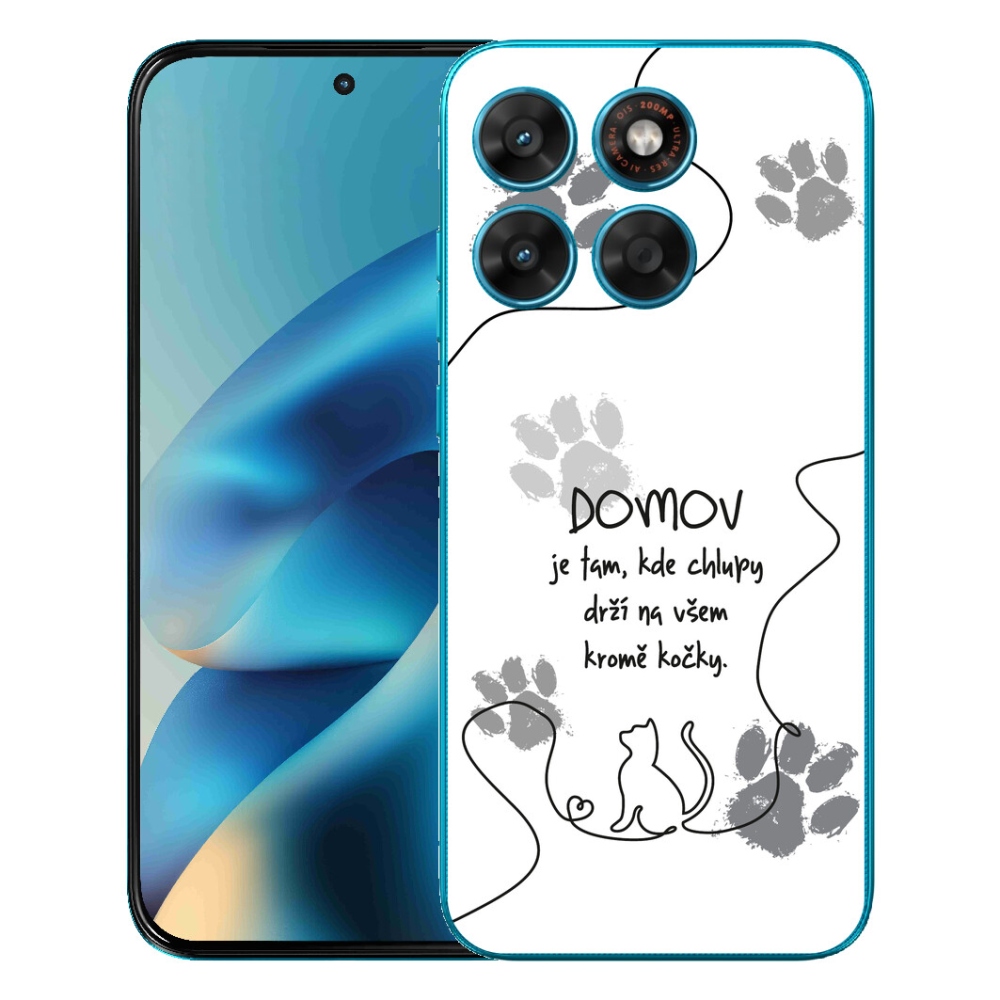 Gélový obal mmCase pre Motorola Moto G87/G77/G67 – motív mačky na bielom pozadí