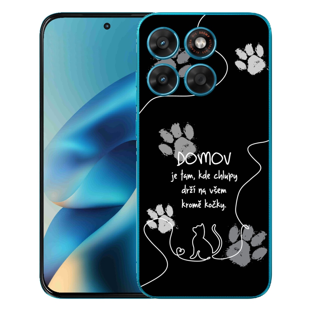 Gélový obal mmCase pre Motorola Moto G87/G77/G67 – motív mačky na čiernom pozadí