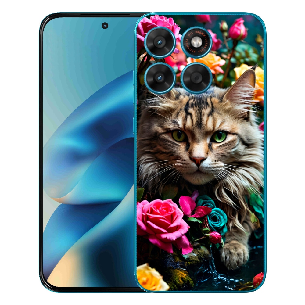 Gélový obal mmCase pre Motorola Moto G87/G77/G67 – mačací vzhľad 2
