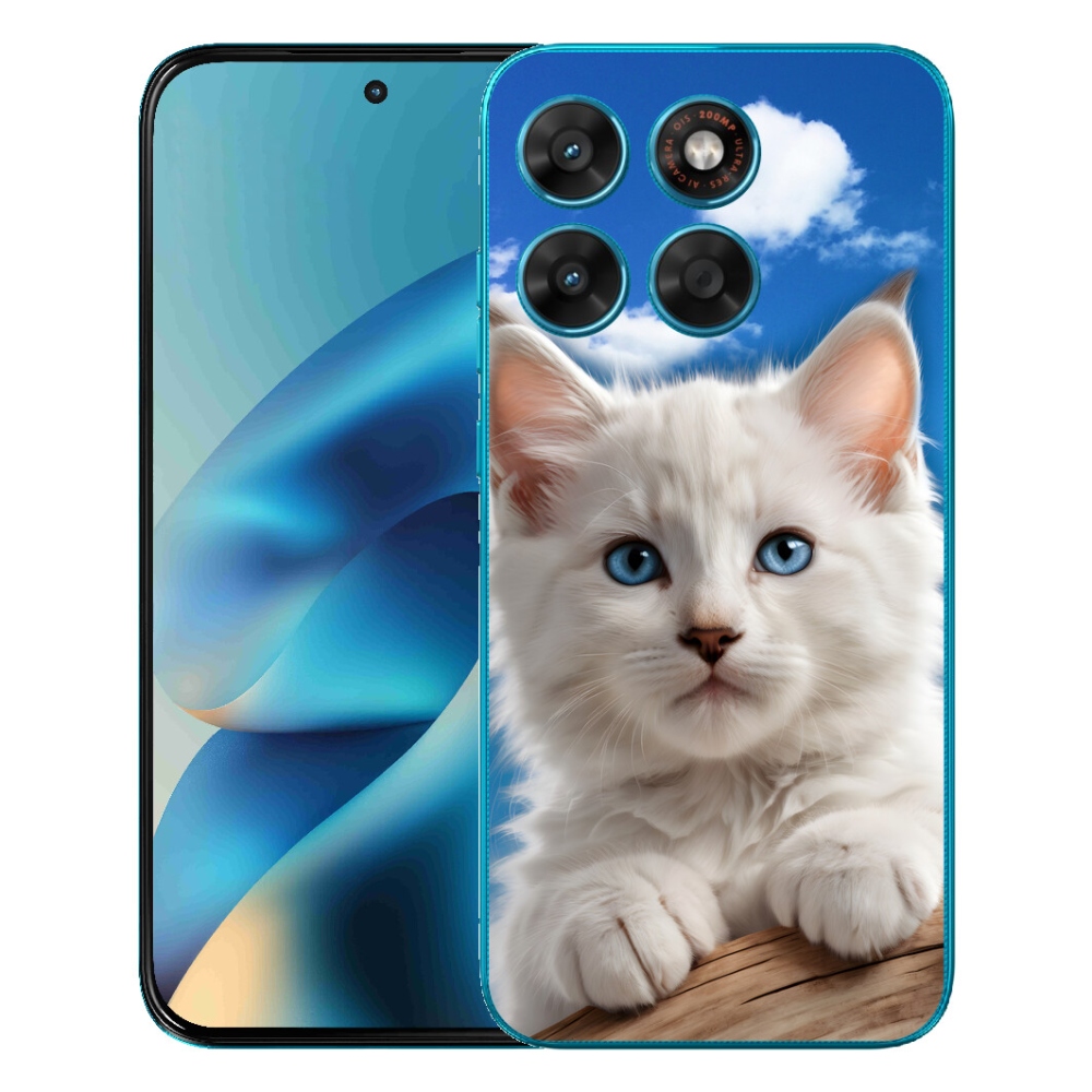 Gélové puzdro mmCase pre Motorola Moto G87/G77/G67 – mačiatko a obláčiky